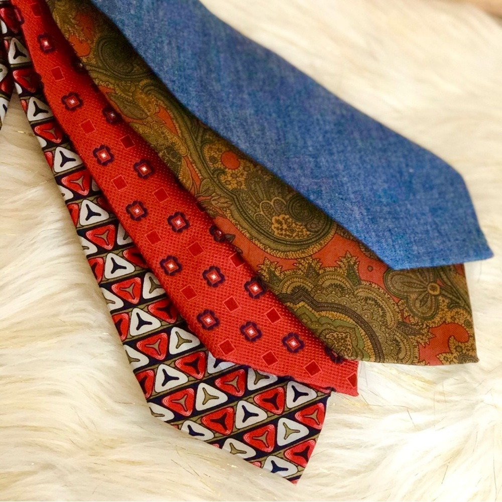 Bundle of 4 pcs Brittany Bay Ron Chereskin Menswear Mixed Neck Ties accessories